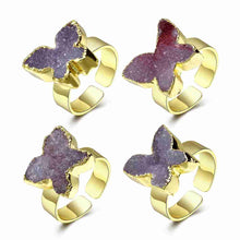 Trendy Quartz Crystal rings for men Crape myrtle flowers bague femme bone283 ELY