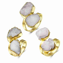 Trendy Quartz Crystal rings for men Crape myrtle flowers bague femme bone283 ELY