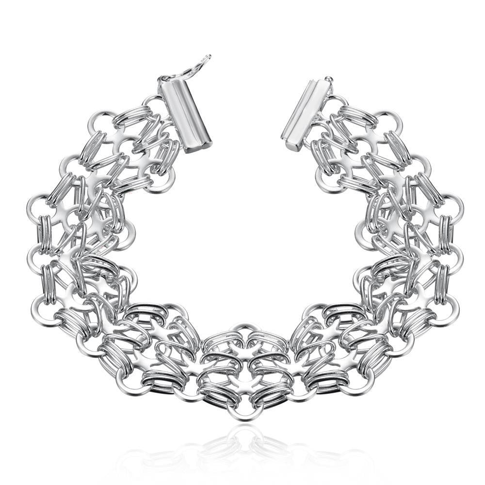 Trendy silver bracelet charms double box pulseras hombre diy HBH 27 ELY