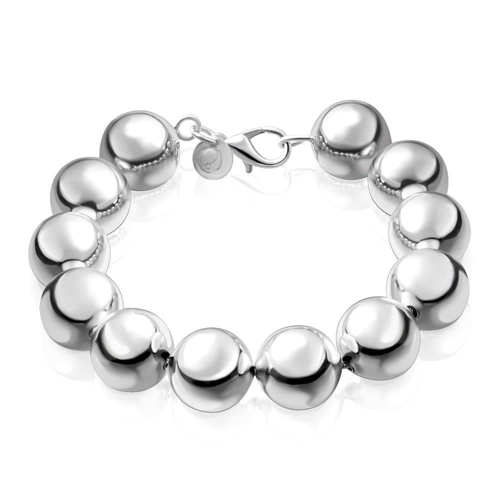 Trendy silver bracelet men 14M beads bracelet girl jewelry HBH 6 ELY