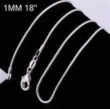 Trendy silver chains 1m 16-24inch Snake diy SMTC 8 ELY
