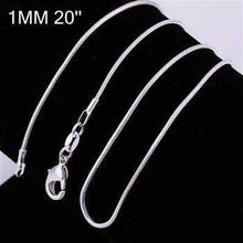 Trendy silver chains 1m 16-24inch Snake diy SMTC 8 ELY