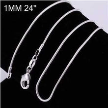 Trendy silver chains 1m 16-24inch Snake diy SMTC 8 ELY