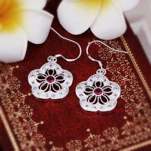 Trendy silver clip on earrings Flower With Flower drop brincos de festa jewelry 248 ELY