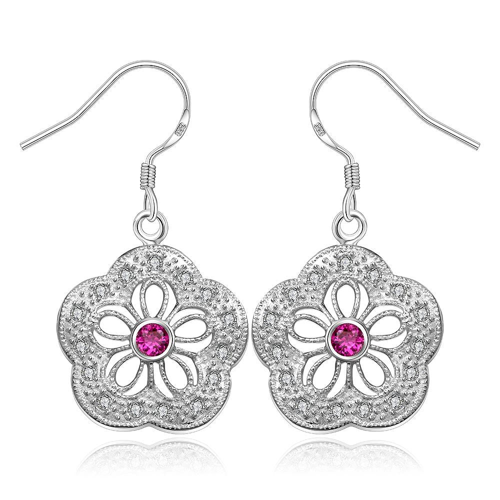 Trendy silver clip on earrings Flower With Flower drop brincos de festa jewelry 248 ELY