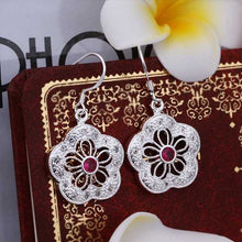 Trendy silver clip on earrings Flower With Flower drop brincos de festa jewelry 248 ELY