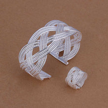 Trendy silver jewelry set Cross Bangle&Ring african jewelry set Costume Jewellery 73 ELY