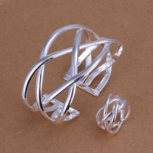 Trendy silver jewelry set Cross Bangle&Ring african jewelry set Costume Jewellery 73 ELY