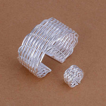 Trendy silver jewelry set Cross Bangle&Ring african jewelry set Costume Jewellery 73 ELY