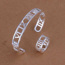 Trendy silver jewelry set Cross Bangle&Ring african jewelry set Costume Jewellery 73 ELY