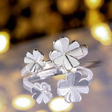 Trendy silver plated Engagement rings open two flower men ring bijoux 45 ELY