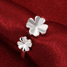 Trendy silver plated Engagement rings open two flower men ring bijoux 45 ELY