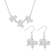 Trendy silver plated jewelry set Clover pendant necklace + earrings african jewelry set men jewelry175 ELY