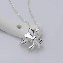 Trendy silver plated necklace women cute Bow collane Elegant2 ELY