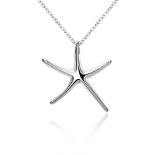 Trendy silver-plated pendant necklace Sea Star colar bijoux ELY
