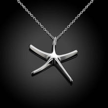 Trendy silver-plated pendant necklace Sea Star colar bijoux ELY