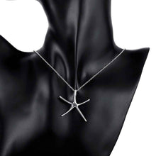 Trendy silver-plated pendant necklace Sea Star colar bijoux ELY