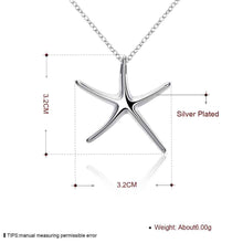 Trendy silver-plated pendant necklace Sea Star colar bijoux ELY