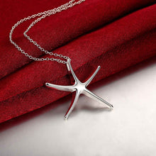 Trendy silver-plated pendant necklace Sea Star colar bijoux ELY