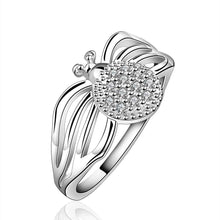 Trendy silver plated rings for men buttfly to where bague floating charms 61 ELY