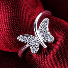 Trendy silver plated rings for men buttfly to where bague floating charms 61 ELY