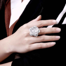 Trendy silver plated wedding rings Three Flower anel masculino horloge 116 ELY