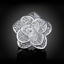 Trendy silver plated wedding rings Three Flower anel masculino horloge 116 ELY