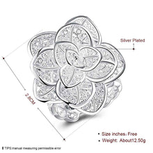 Trendy silver plated wedding rings Three Flower anel masculino horloge 116 ELY