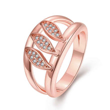 Vintage Love 18K Gold Plating wedding rings Inlaid leaves on the bar anillos Gift for her3 9 ELY
