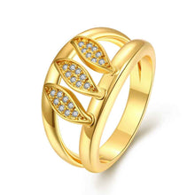 Vintage Love 18K Gold Plating wedding rings Inlaid leaves on the bar anillos Gift for her3 9 ELY