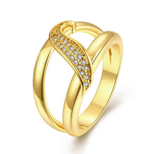 Vintage Love 18K Gold Plating wedding rings Inlaid leaves on the bar anillos Gift for her3 9 ELY