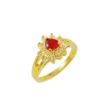 Vintage Love 24k gold plated rings for men red crastal anillos bear bone32 ELY