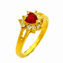 Vintage Love 24k gold plated rings for men red crastal anillos bear bone32 ELY