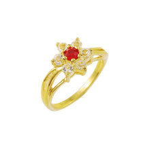 Vintage Love 24k gold plated rings for men red crastal anillos bear bone32 ELY