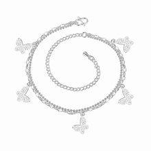 Vintage Love silver anklets Hanging Butterfly leg bracelet fine jewelry HBA 12 ELY