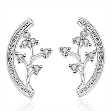 Vintage Love silver earrings flower stud brincos bijoux 191 ELY