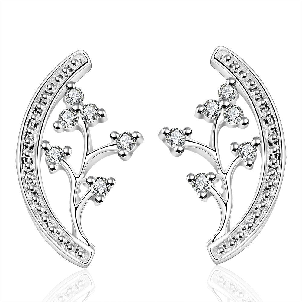 Vintage Love silver earrings flower stud brincos bijoux 191 ELY