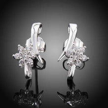 Vintage Love silver earrings flower stud brincos bijoux 191 ELY