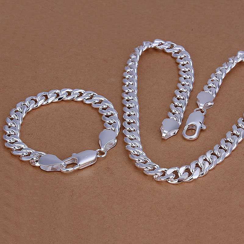 Vintage Love silver jewelry set 1 M flat snake chain Necklace&Bracelet african jewelry set floating charms 32 ELY