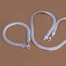Vintage Love silver jewelry set 1 M flat snake chain Necklace&Bracelet african jewelry set floating charms 32 ELY