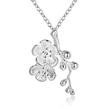 Vintage Love silver necklaces Double flowers add beads gargantilha margarida116 ELY