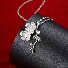 Vintage Love silver necklaces Double flowers add beads gargantilha margarida116 ELY