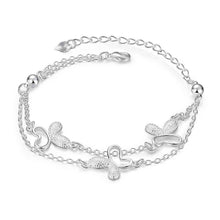 Vintage Love silver plated bracelet men butterfly anchor fine jewelry HBH 38 ELY