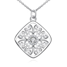 Vintage Love silver plated necklace men Centre Flowers maxi necklace men jewelry126 ELY