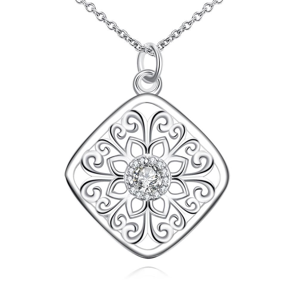Vintage Love silver plated necklace men Centre Flowers maxi necklace men jewelry126 ELY