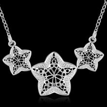 Vintage Love silver statement necklace String Star collares accessories357 ELY
