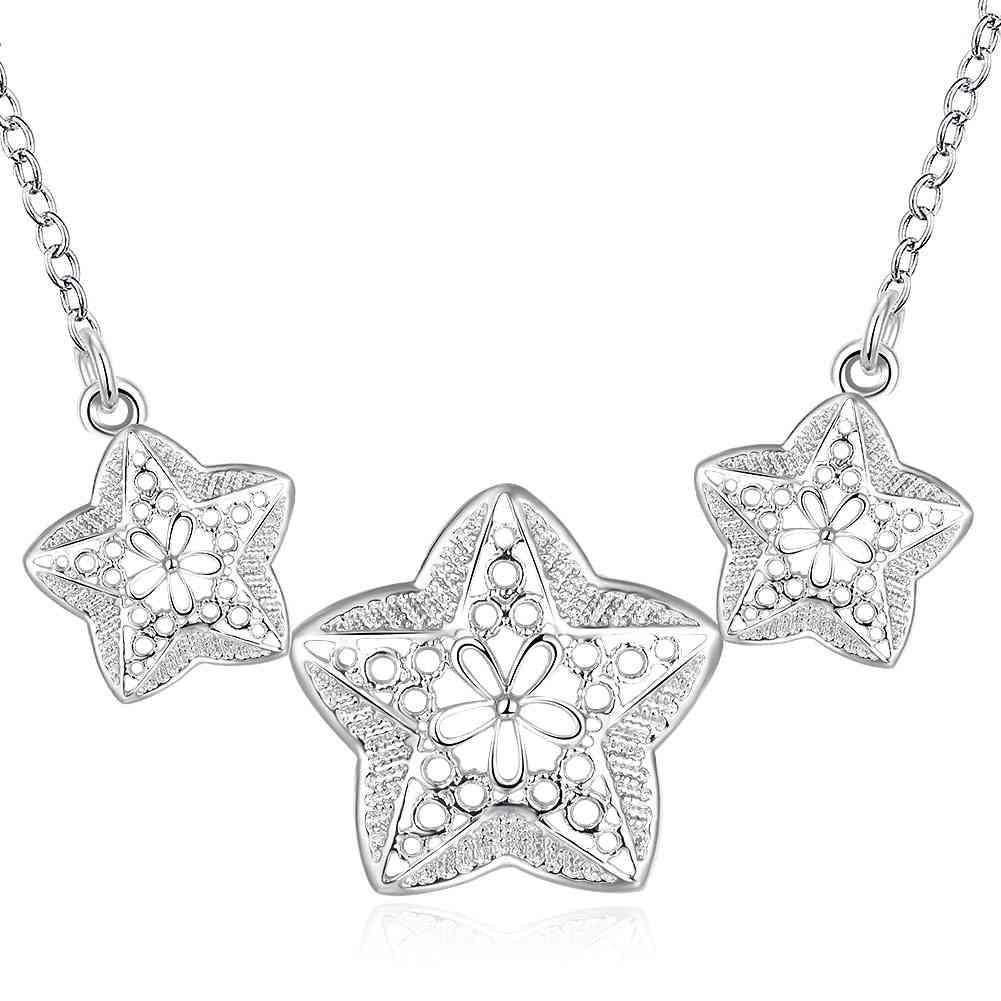 Vintage Love silver statement necklace String Star collares accessories357 ELY