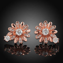 18K Gold Plating earing ethnic crystal flower stud pendientes sport SKGE 23 ELY