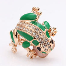 18K Gold Plating rings Green Frog anillos margarida21 ELY