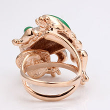 18K Gold Plating rings Green Frog anillos margarida21 ELY